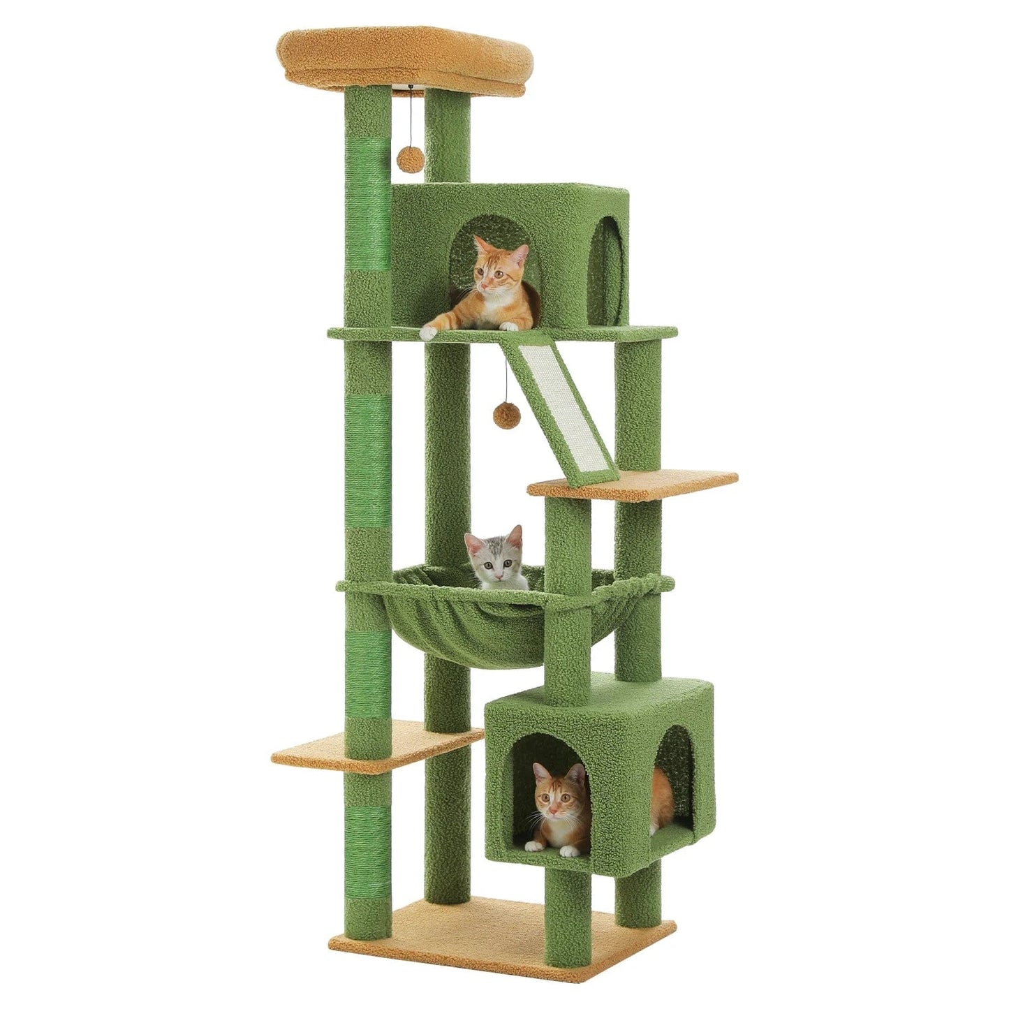 Grand arbre à chat 180cm – Tour avec hamac, griffoir sisal, jouets