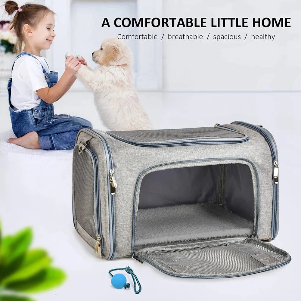 Sac de Transport pour Chien & Chat – Sac à Dos Latéral Souple, Voyage & Avion ✈ | Transport Animaux de Compagnie Confortable et Sécurisé