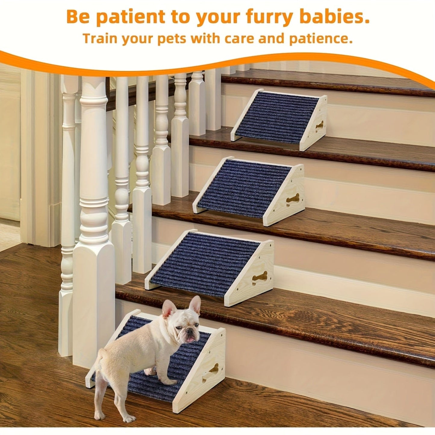 Rampe en bois pour chien – Portable, antidérapante et sûre pour escaliers