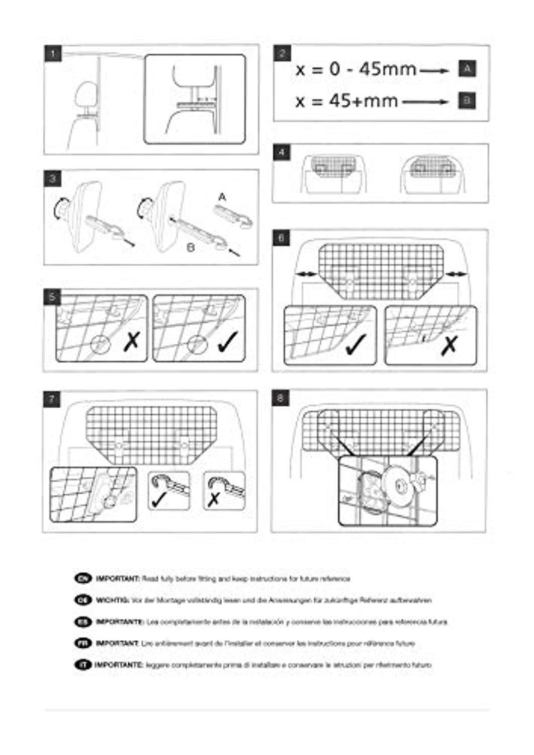 Grille De Séparation Pour Chien En Métal À Fixer Aux Appuis-Tête - One PETS-TOP