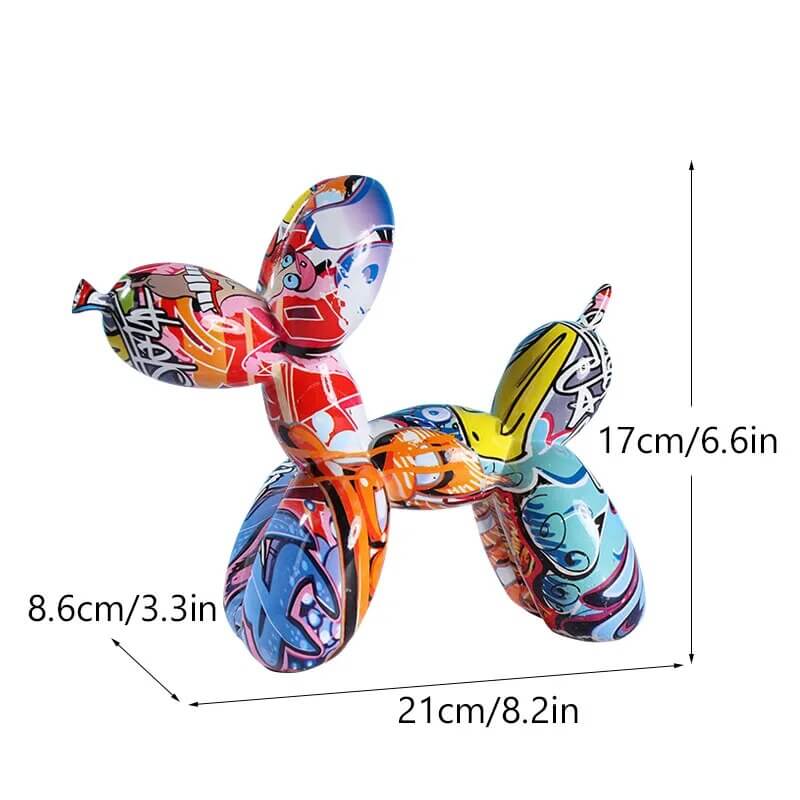 Chien Ballon Pop Art – Objet Déco Résine Colorée - One PETS-TOP