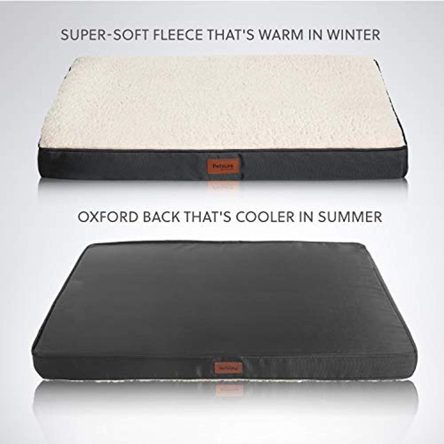 One Pets-Top Coussin Chien Grande Taille Dehoussable - Tapis Chien Orthopédique 112X81X7.6Cm- Lit Pour Chien En Mousse Avec Revêtement De Peluche - Matelas Pour Chien Lavable Et Antidérapant - One PETS-TOP