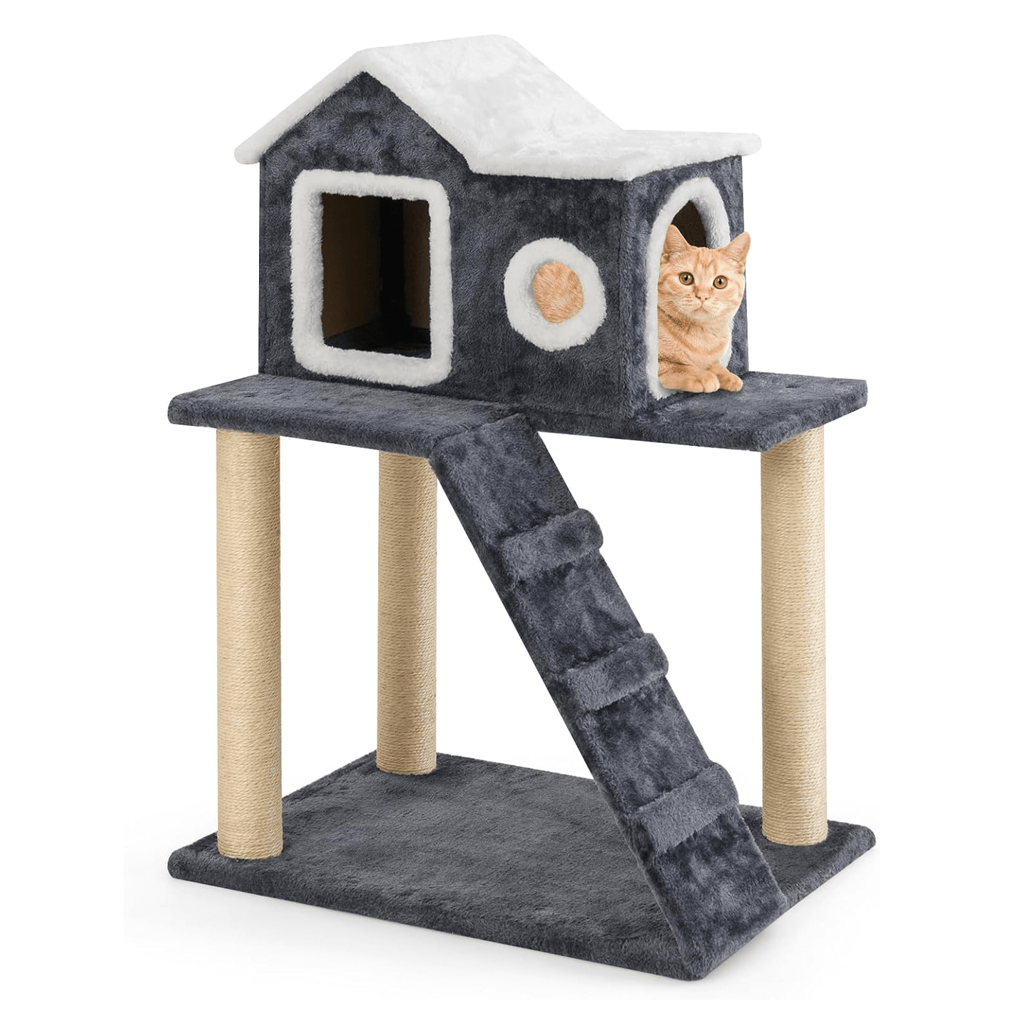 Arbre à chat 88 cm – Tour avec niche, griffoirs sisal & échelle