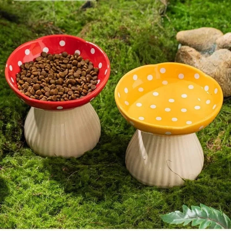 Bol champignon pour chat – Gamelle décorative en résine & design ergonomique One PETS-TOP