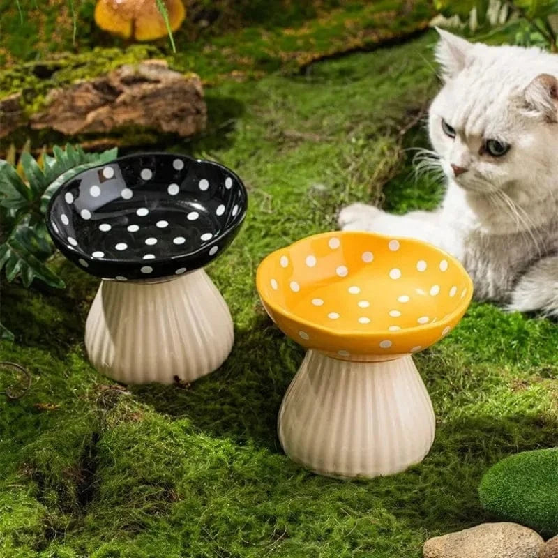 Bol champignon pour chat – Gamelle décorative en résine & design ergonomique One PETS-TOP