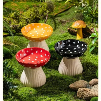 Bol champignon pour chat – Gamelle surélevée en résine décorative - One PETS - TOP