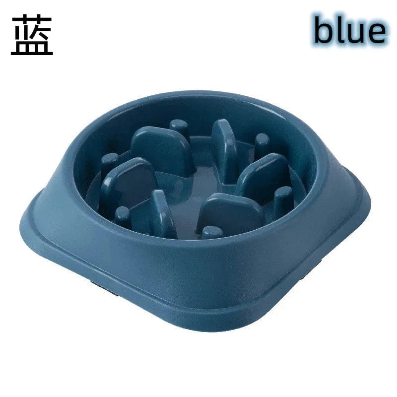 Bol nourriture lente anti-étouffement pour chiens et chats – Multicouleurs Bleu One PETS-TOP