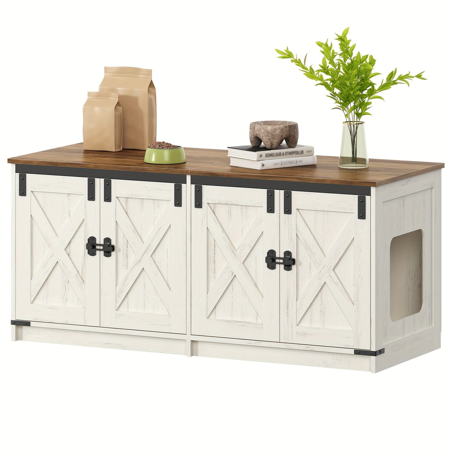 Meuble cache-litière double – Design moderne & cachette pour chats