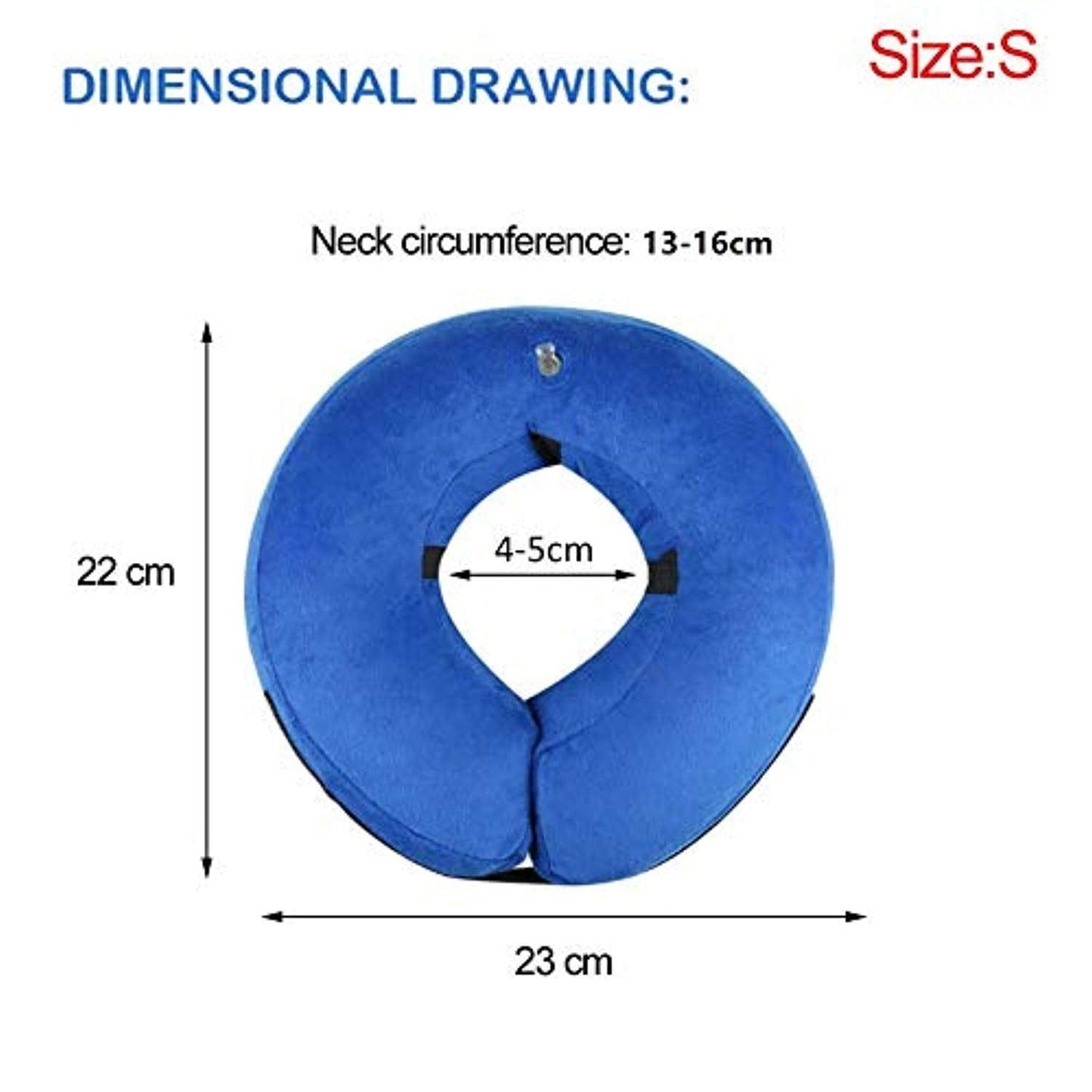 Collier Gonflable De Récupération Collerette De Protection Ajustable Cône De Cicatrisation Confortable Pour Chien (S) S (Cou: 13 - 16cm / 5.1 - 6.3in) One PETS-TOP