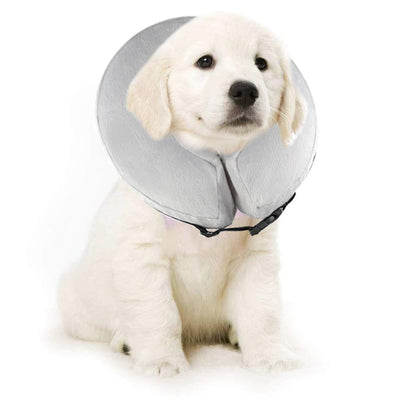 Collier Gonflable De Récupération Rétablissement Protecteur Doux Pour Chiens Et Chats Xh003 (L, Grey) S / Blue One PETS-TOP