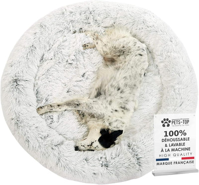 Panier apaisant pour chien – DODO Donut™ orthopédique & anti-stress 95cm / Gris Prestige One PETS-TOP
