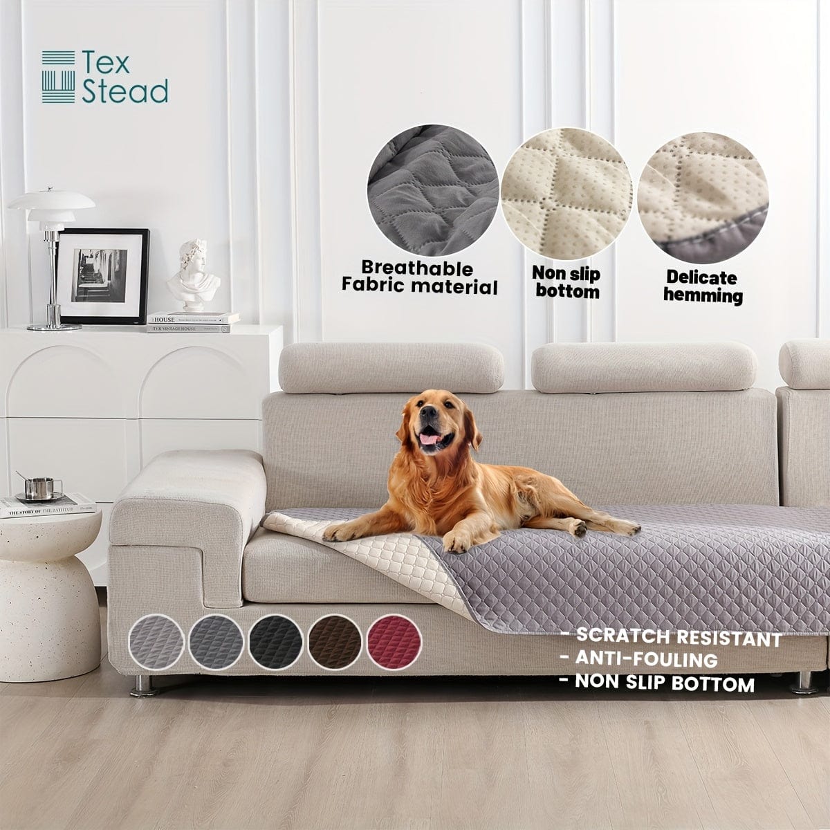 Couverture chien anti-rayures – Plaid doux imperméable & antidérapant Gris Clair / 75*180cm/30*71in One PETS-TOP