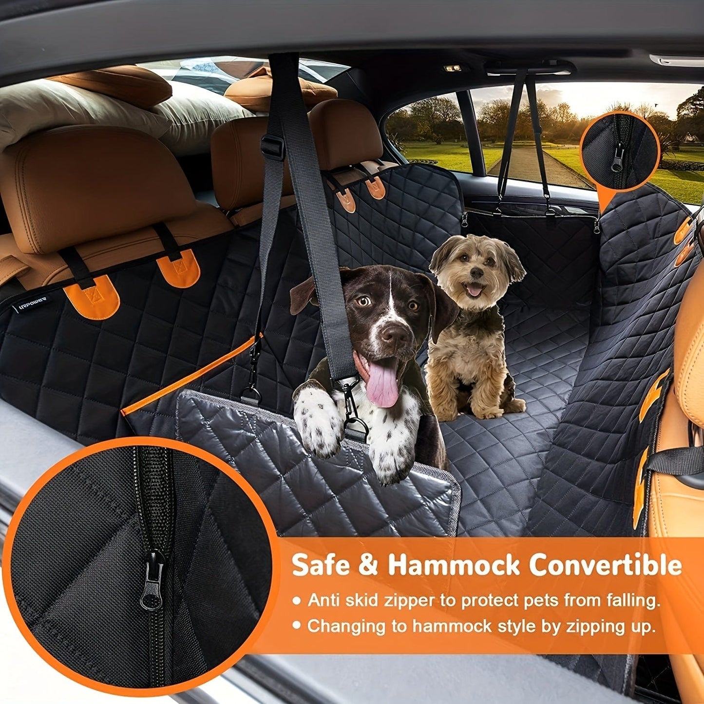 Housse siège auto chien 600D – Imperméable, anti-rayures et antidérapante