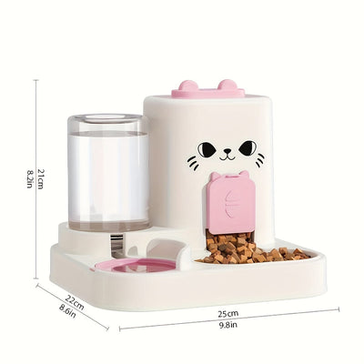 Distributeur automatique 2-en-1 chat – Gamelle & eau, grande capacité One PETS-TOP