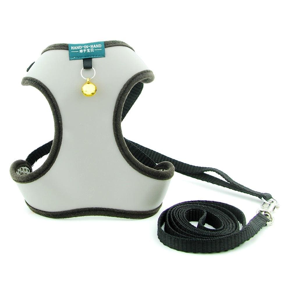 Ensemble harnais et laisse pour chat et petit chien harnais de promenade harnais en maille souple harnais réglable pour chat harnais avec sangle réfléchissante ajustement confortable pour animal de compagnie chaton chiot lapin - One PETS-TOP