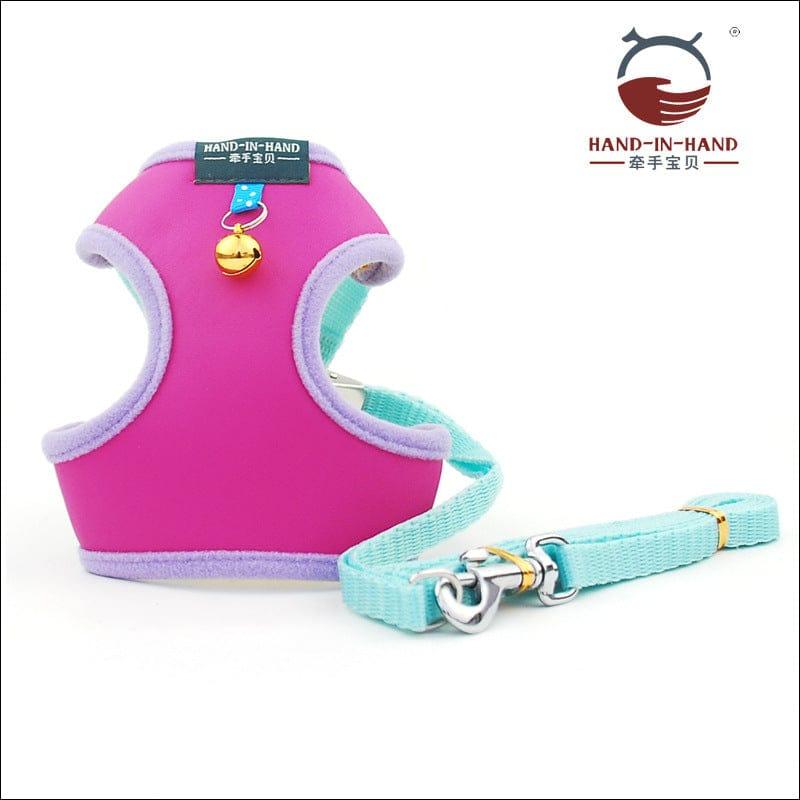 Ensemble harnais et laisse pour chat et petit chien harnais de promenade harnais en maille souple harnais réglable pour chat harnais avec sangle réfléchissante ajustement confortable pour animal de compagnie chaton chiot lapin - One PETS-TOP