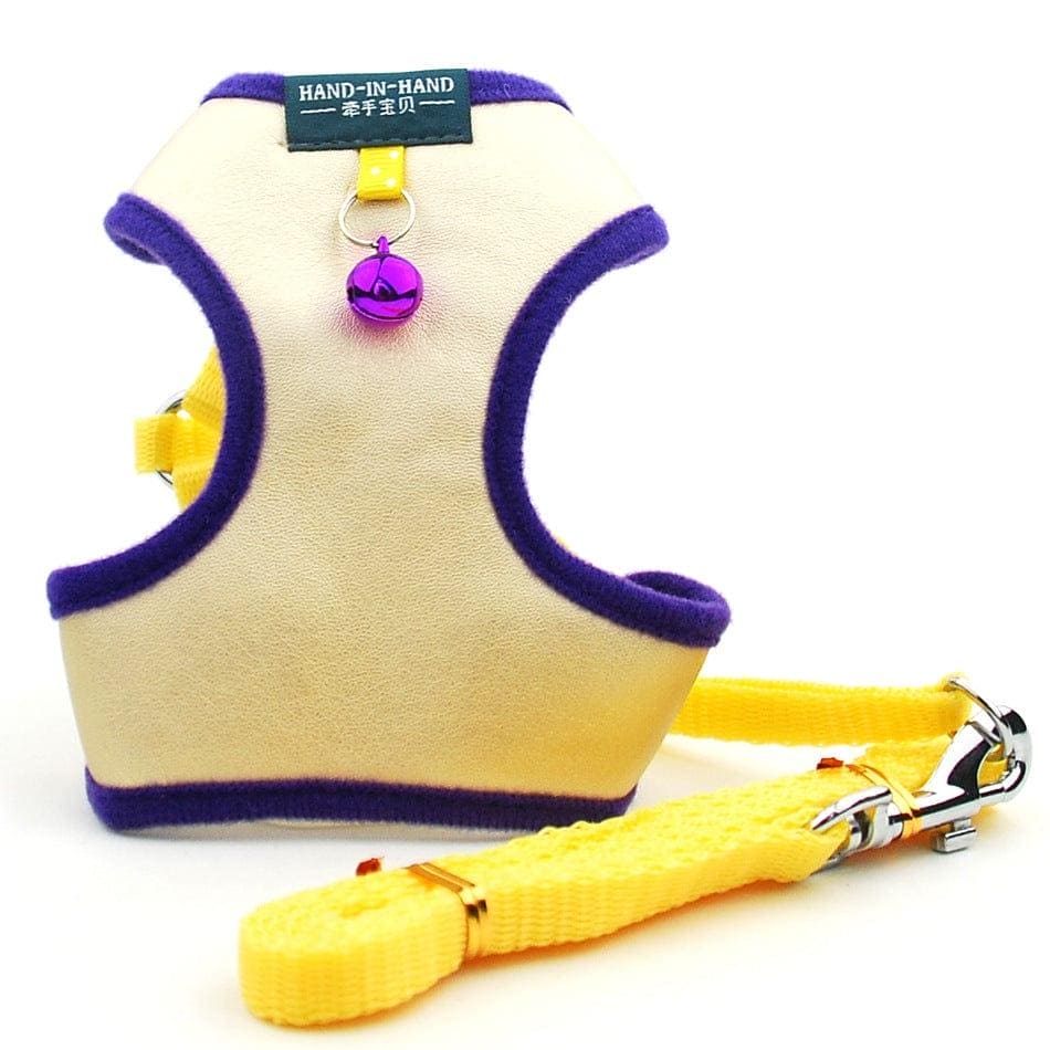 Ensemble harnais et laisse pour chat et petit chien harnais de promenade harnais en maille souple harnais réglable pour chat harnais avec sangle réfléchissante ajustement confortable pour animal de compagnie chaton chiot lapin - One PETS-TOP
