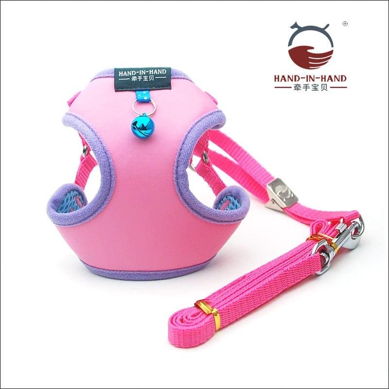 Ensemble harnais et laisse pour chat et petit chien harnais de promenade harnais en maille souple harnais réglable pour chat harnais avec sangle réfléchissante ajustement confortable pour animal de compagnie chaton chiot lapin - One PETS-TOP