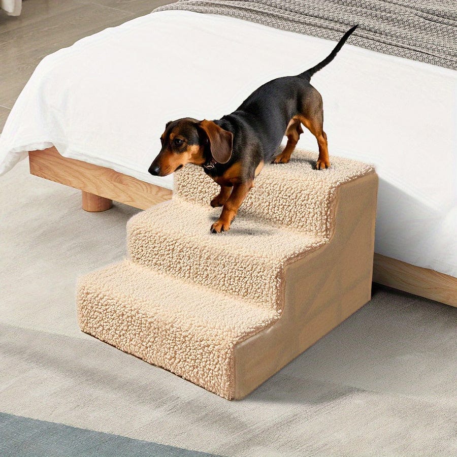 Escaliers 3 marches chien & chat – Housse lavable & antidérapante Beige One PETS-TOP