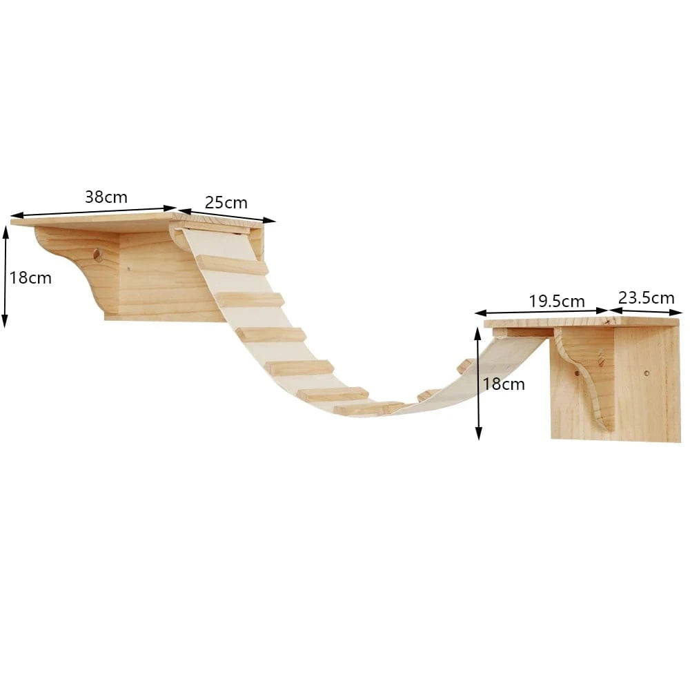 Étagères d'escalade murales pour chat – Hamac, griffoir, pont, escalier 031 One PETS-TOP