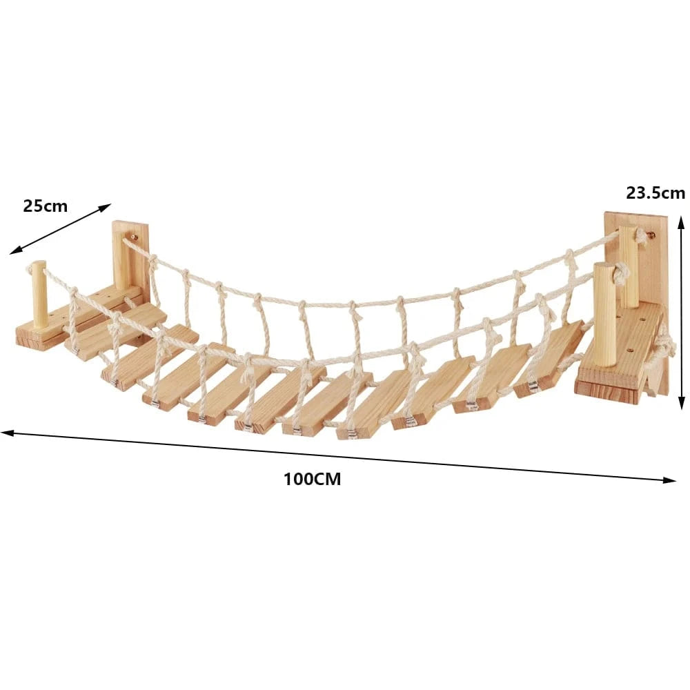 Étagères d'escalade murales pour chat – Hamac, griffoir, pont, escalier 1M One PETS-TOP