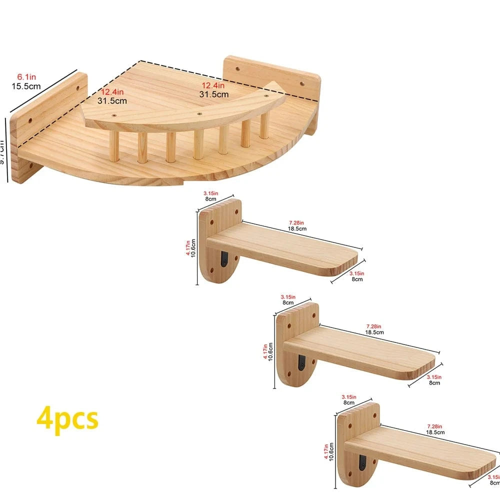 Étagères d'escalade murales pour chat – Hamac, griffoir, pont, escalier 116 One PETS-TOP