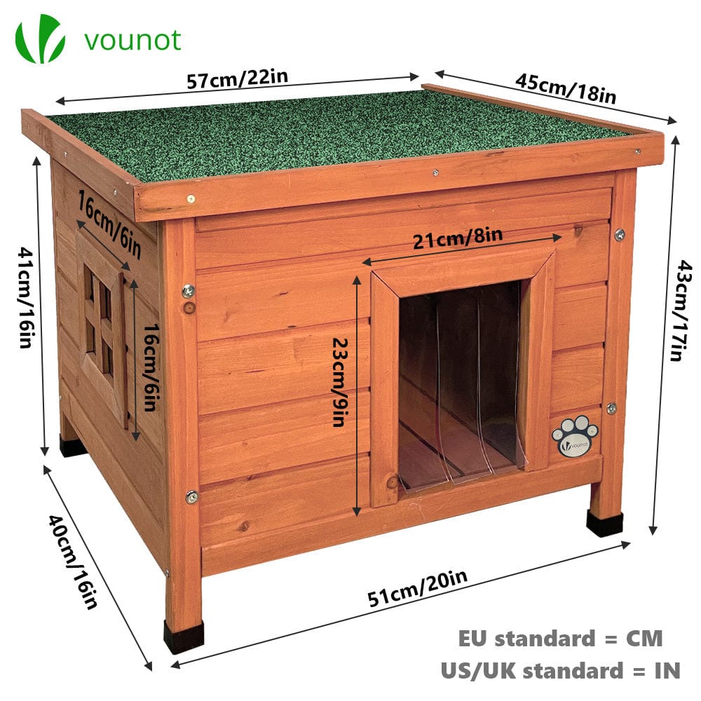 Maison en bois pour chat – Niche intérieure/extérieure avec toit étanche