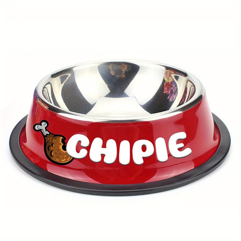 Gamelle personnalisée antidérapante chien & chat – Acier inoxydable premium Rouge 3 / S One PETS-TOP