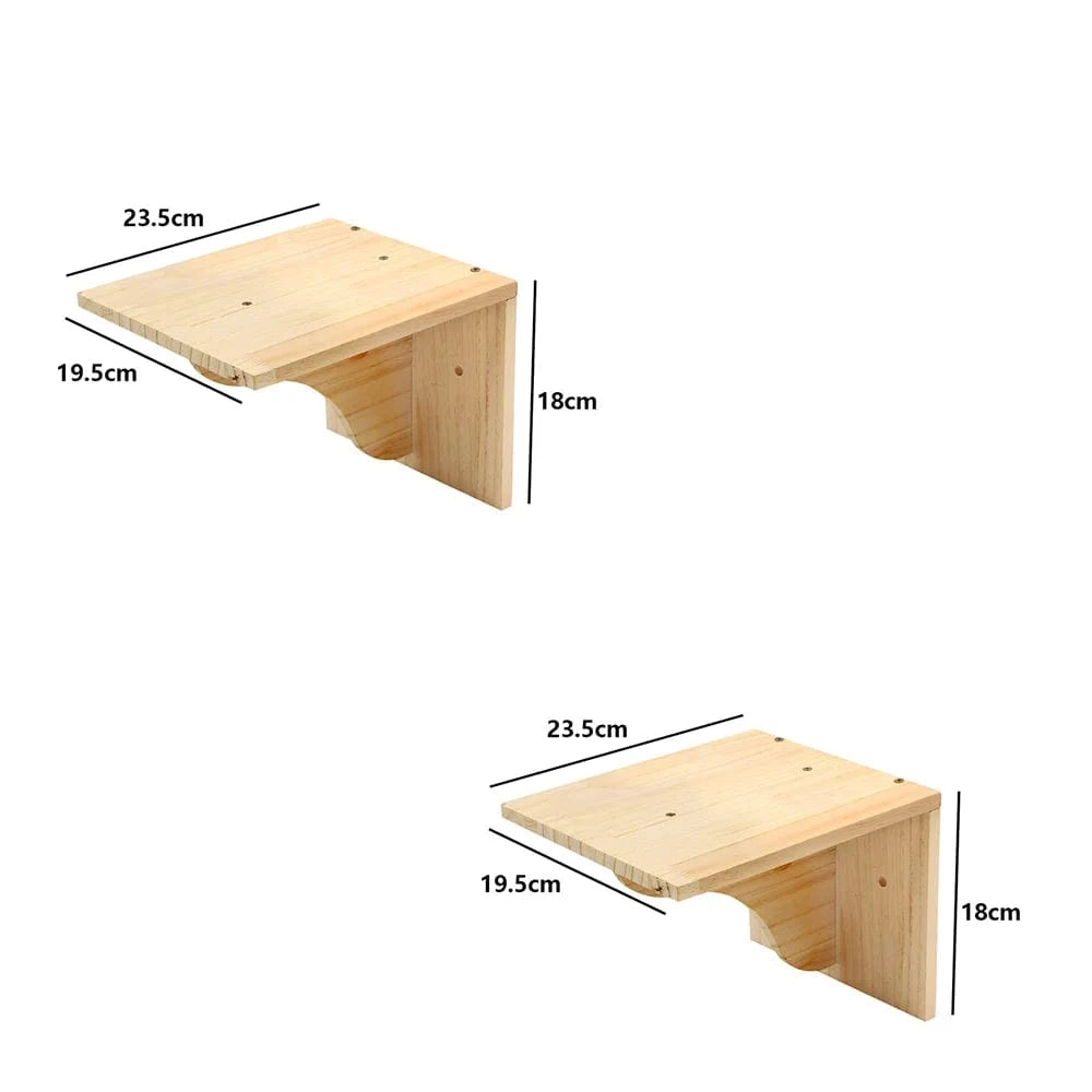 Hamac mural d'escalade pour chat, poteau à gratter pour meubles en bois, marches d'échelle, chats dormant et jouant 2pc platform 02 One PETS-TOP