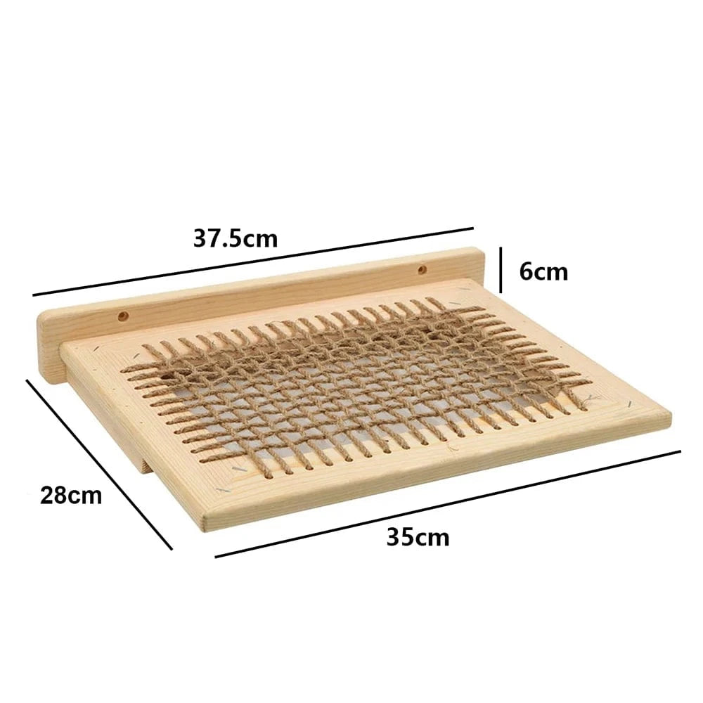 Hamac mural d'escalade pour chat, poteau à gratter pour meubles en bois, marches d'échelle, chats dormant et jouant hammock 03 One PETS-TOP