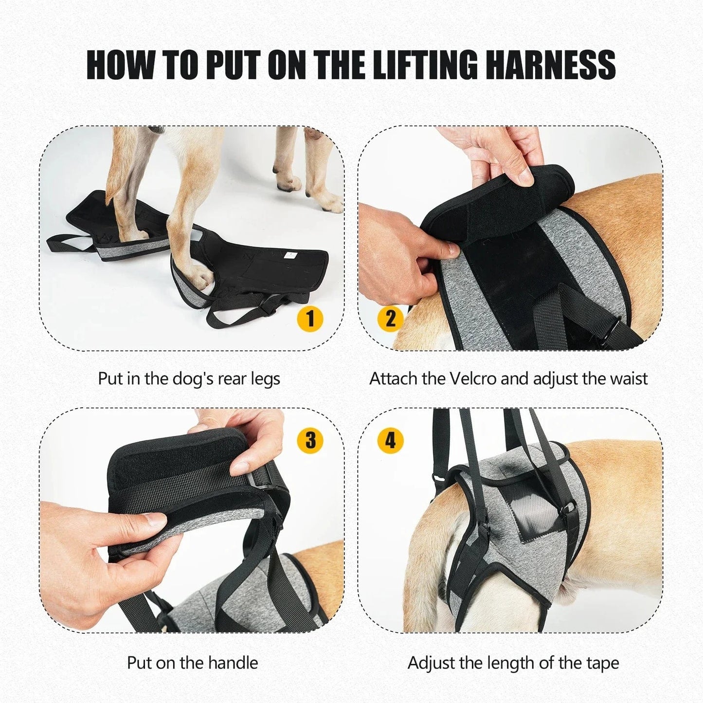 Harnais de levage réglable pour grands chiens – Support jambes arrière One PETS-TOP