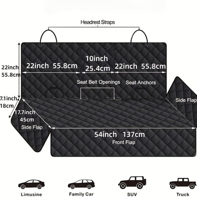 Housse de siège auto pour chien – Protection siège arrière universelle Black One PETS-TOP