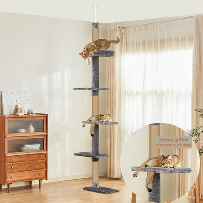 Arbre à chat 5 niveaux réglable XXL 260cm