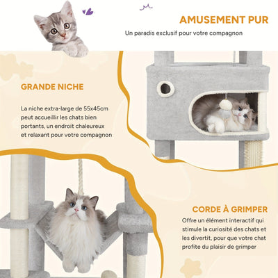 Arbre a chat XXL 7 poteaux - infographie 1