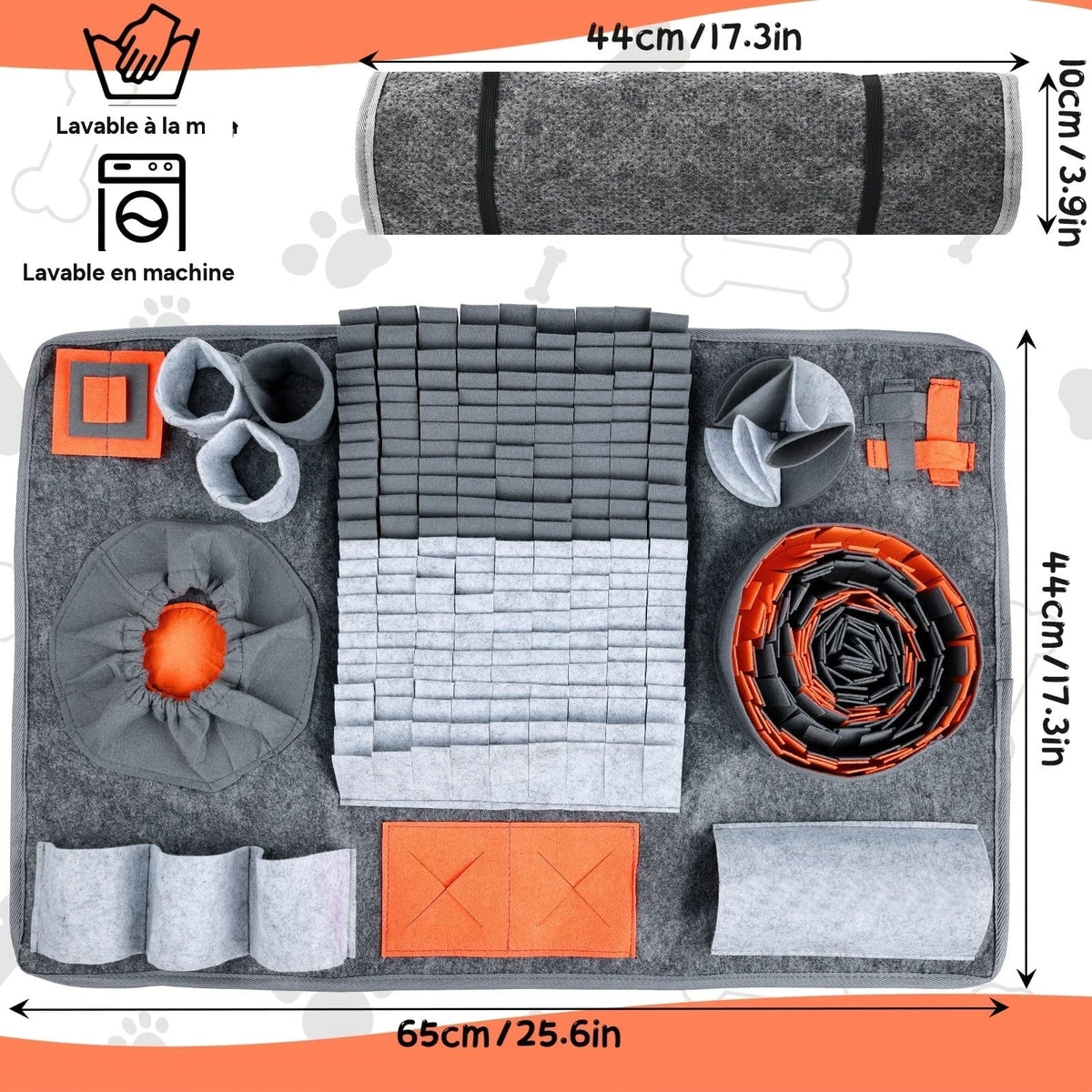 Tapis de fouille interactif XXL pour chien – Dressage, jeu & récompenses – One PETS-TOP – vue 8