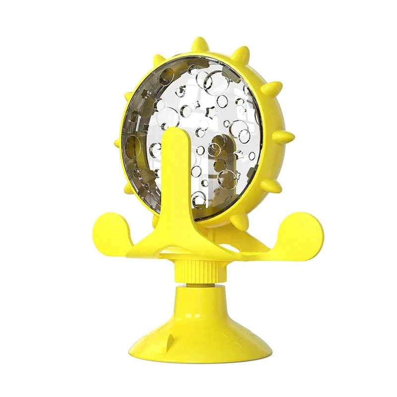 Jouet interactif pour chat & petit chien – Distributeur rotatif ludique Yellow One PETS-TOP