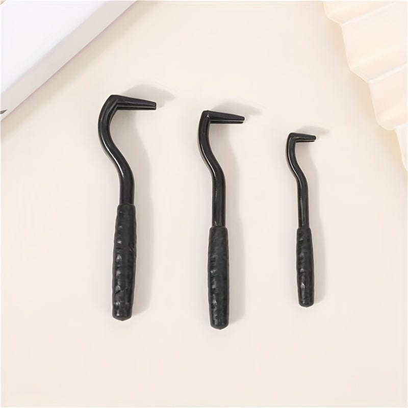 Kit anti-puces et tiques 3 pièces – Peigne, crochet & outil d’extraction Noir / Lot de 3 tailles One PETS-TOP