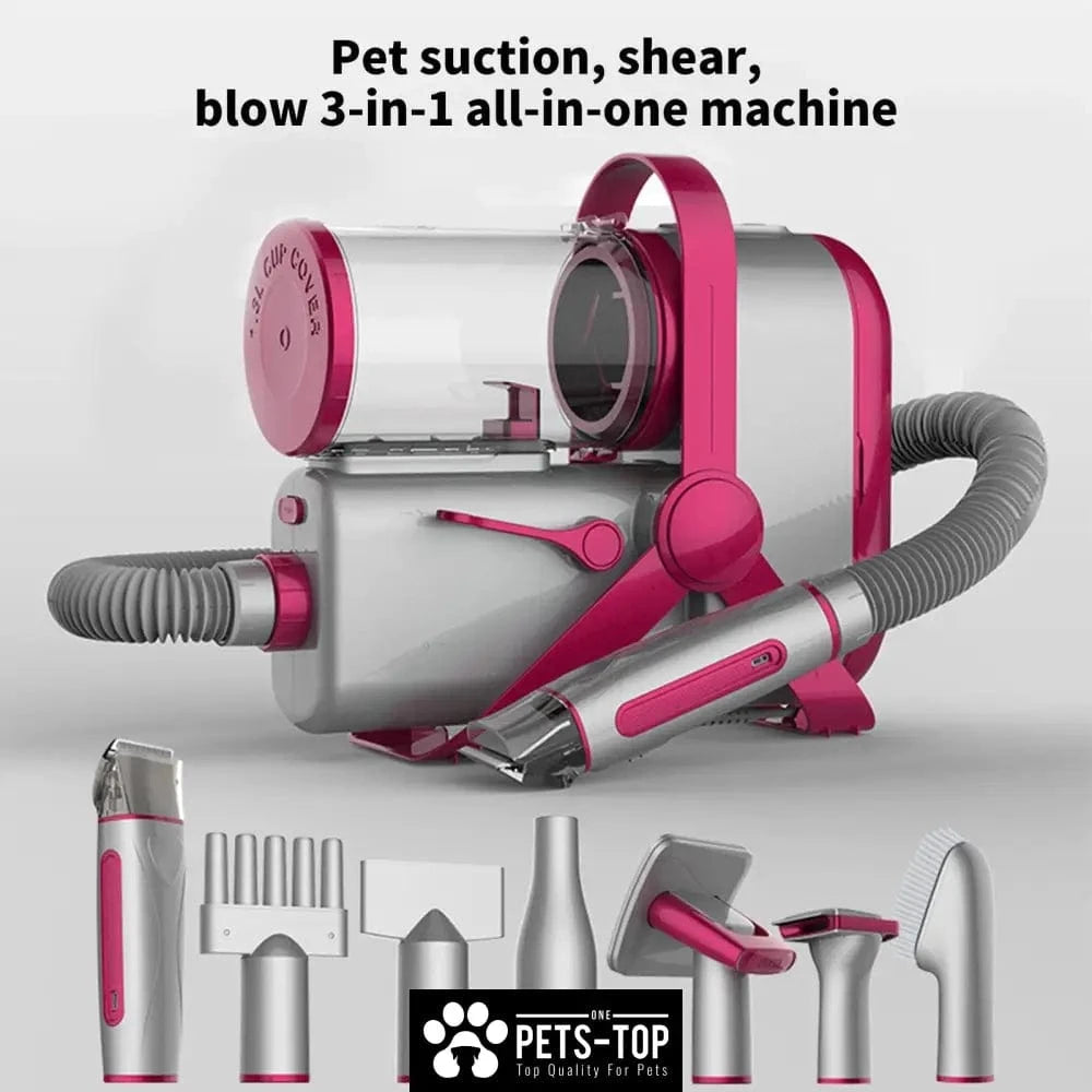 Kit de toilettage 10-en-1 chien & chat – Tondeuse, aspirateur & séchage 10-en-1 One PETS-TOP