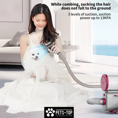 Kit de toilettage 10-en-1 chien & chat – Tondeuse, aspirateur & séchage 10-en-1 One PETS-TOP