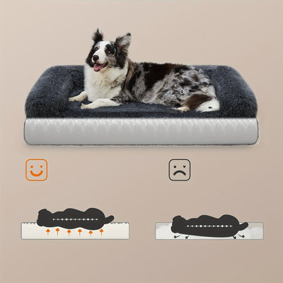 Lit orthopédique XL pour chien – Canapé douillet, housse lavable Gris Foncé One PETS-TOP