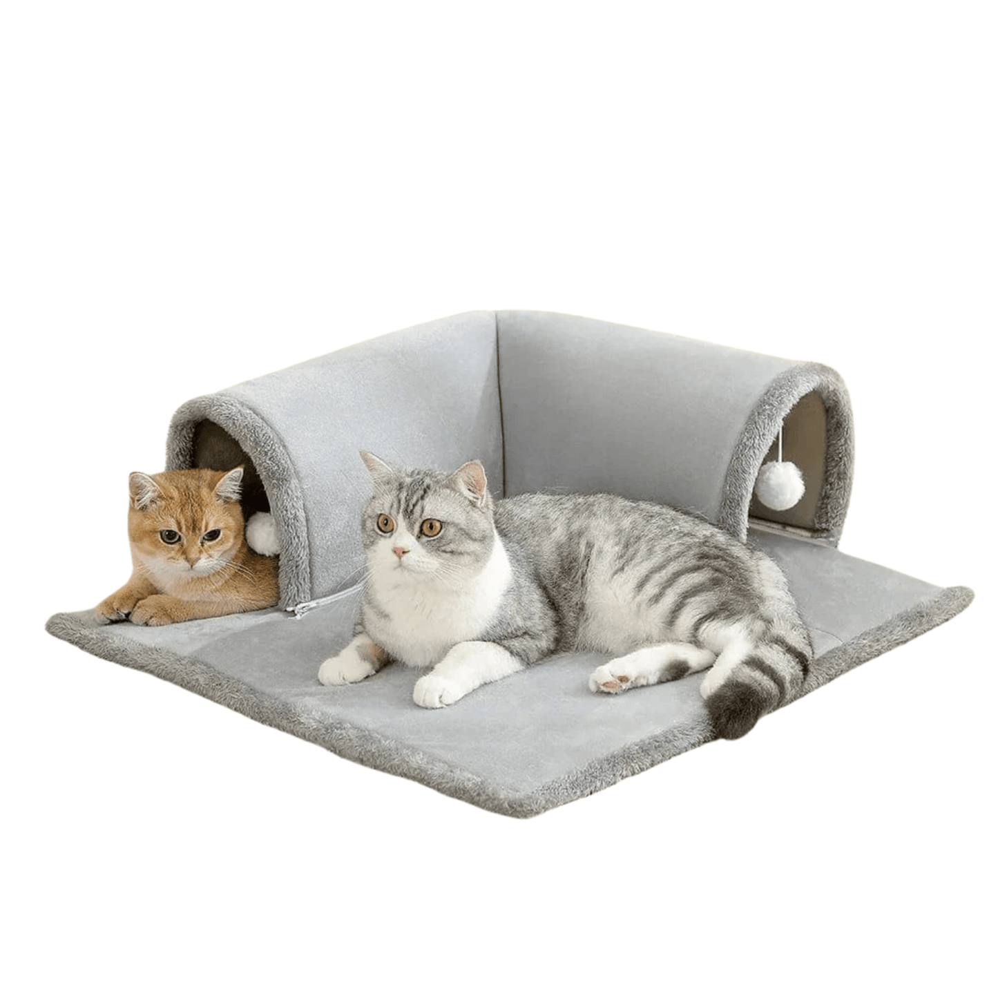 Lit pour chat avec tunnel – Couchage confortable & aire de jeu intégrée One PETS-TOP