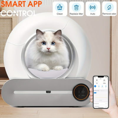 Litière automatique connectée pour chat – Auto-nettoyante & contrôle via app Blanc One PETS-TOP
