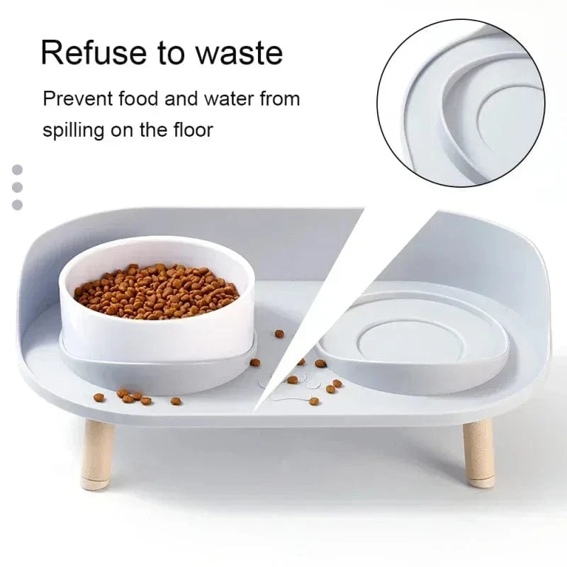 Mangeoires doubles réglables – Bols surélevés pour chat, chiot & petit chien One PETS-TOP