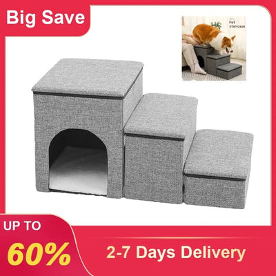 Marches pliables 3-en-1 pour chiens – Escalier antidérapant durable Gris / Allemagne One PETS-TOP