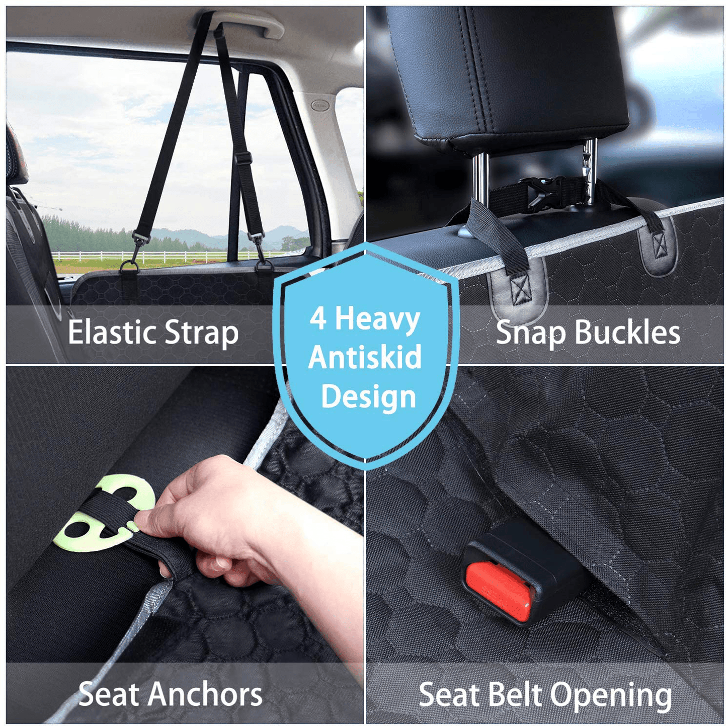 Housses De Siège D'Auto Pour Chien, Housse Protection De Siège D'Arrière Tansport Chien En Voiture Avec Fenêtre De Visualisation, Housse Banquette Imperméable Pour Voitures Et Vus, 145 X 136 - One PETS-TOP