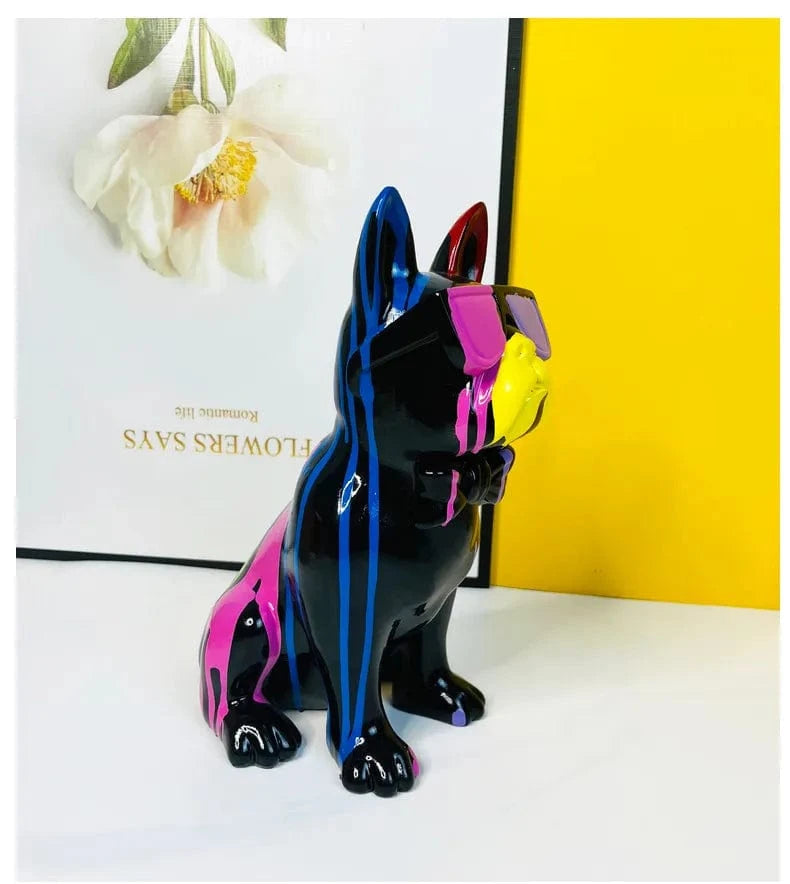 Bouledogue Éclatant En Résine : Art Canin Coloré 🐶🌈 - One PETS-TOP