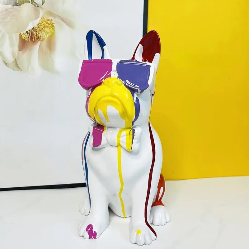 Bouledogue Éclatant En Résine : Art Canin Coloré 🐶🌈 - One PETS-TOP