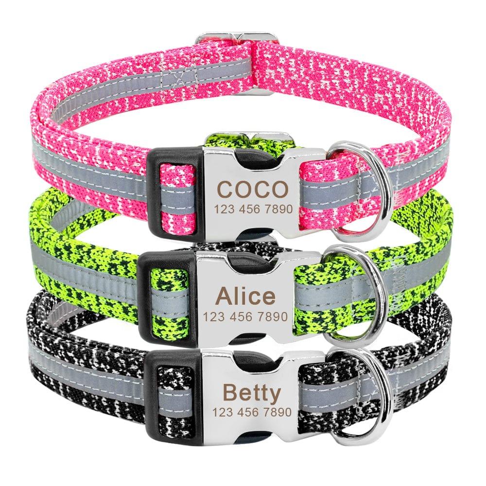 Collier Chien Chat Personnalisable Réfléchissant - One PETS-TOP
