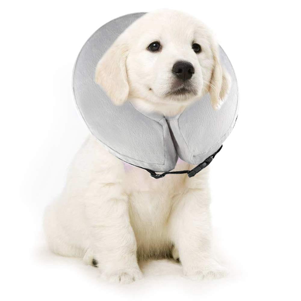 Collier Gonflable De Récupération Rétablissement Protecteur Doux Pour Chiens Et Chats Xh003 (L, Grey) - One PETS-TOP