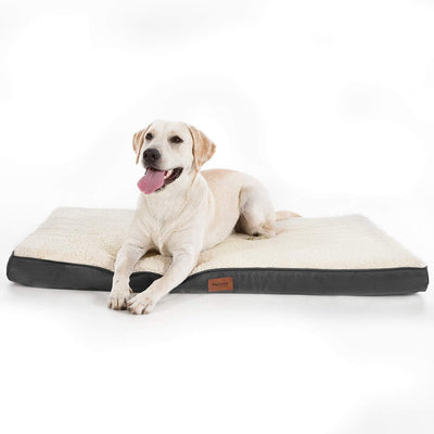 One Pets-Top Coussin Chien Grande Taille Dehoussable - Tapis Chien Orthopédique 112X81X7.6Cm- Lit Pour Chien En Mousse Avec Revêtement De Peluche - Matelas Pour Chien Lavable Et Antidérapant 76x50x7.6 cm Bedsure